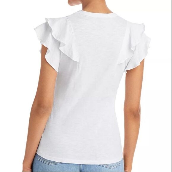 Veronica Beard Bea Short Sleeve Ruffle Tee - Size XL MSRP: $ 168.00 - Picture 5 of 8